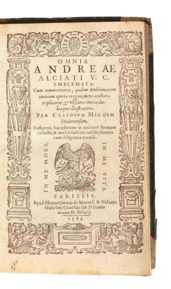 EMBLEM LITERATURE  ALCIATI, ANDREA.  Omnia . . . emblemata.  1583